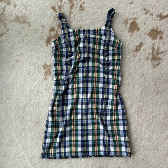 GAP Dresses & Skirts - GAP Plaid 100% Cotton Form-Fitting Mini Tank Shift Dress Size 2  💌 $4.99 ship!
